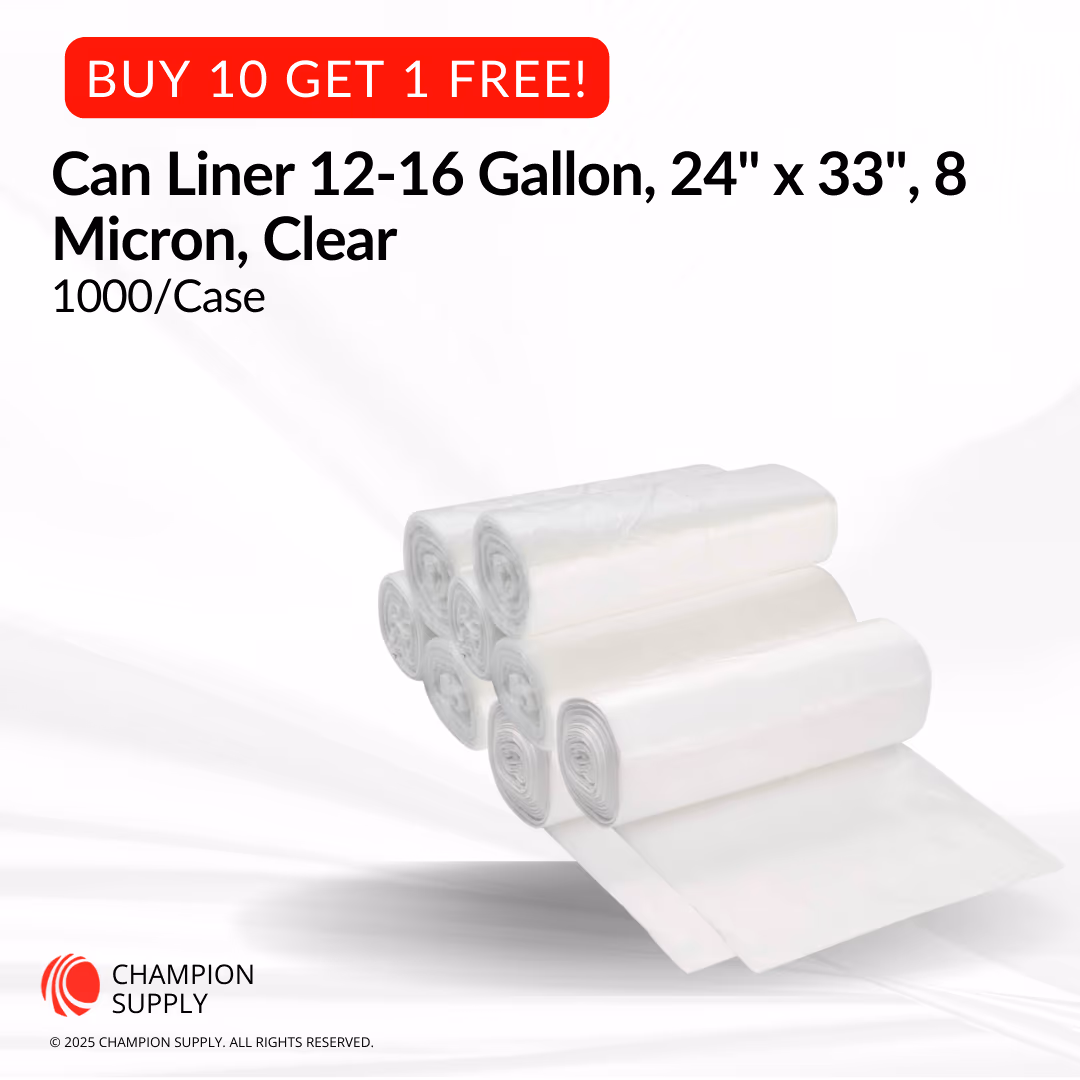 Can Liner 12-16 Gallon, 24" x 33", 8 Micron, Case of 1000